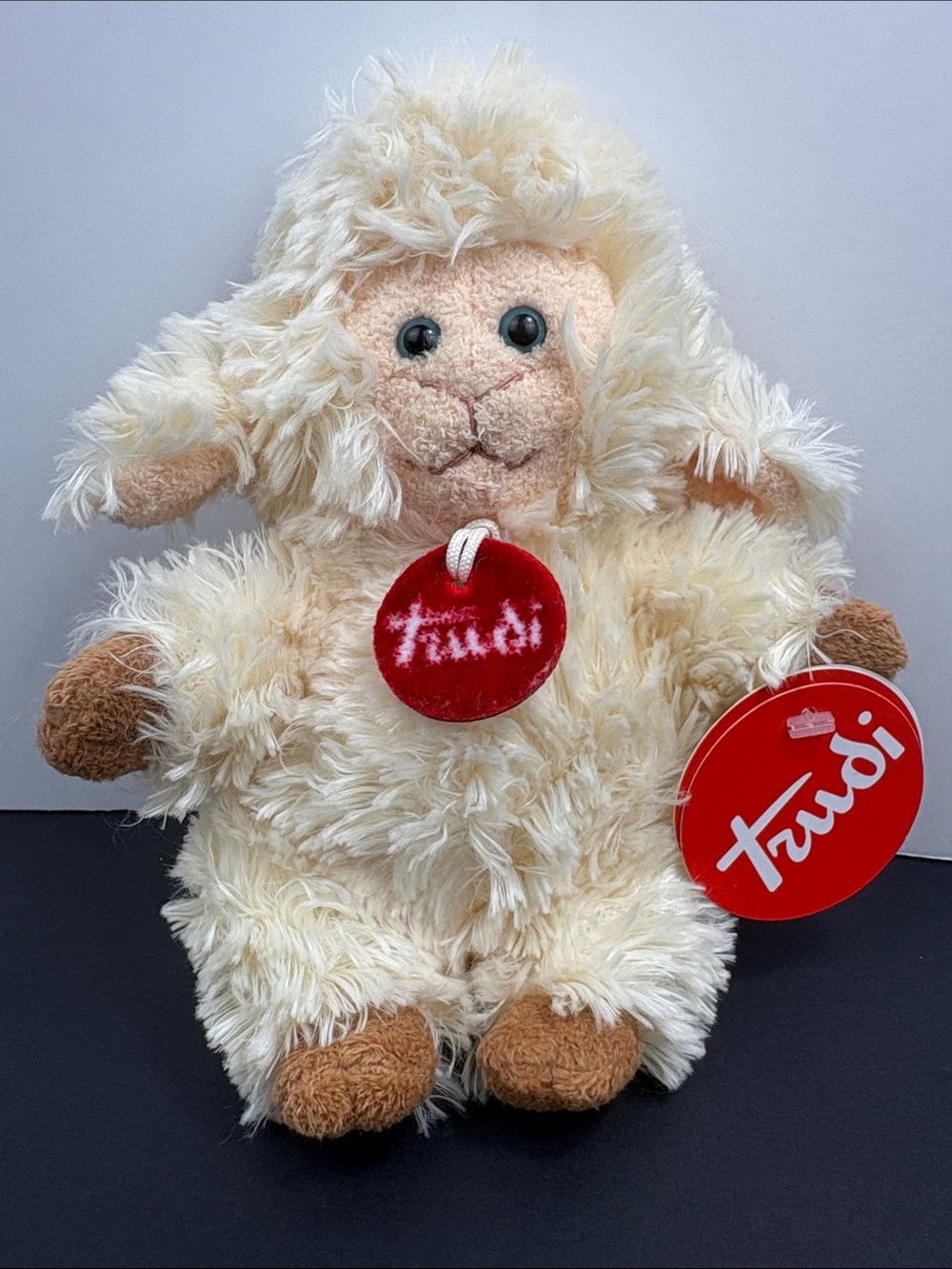 Trudi Plush White Lamb Stuffed Animal Red Tag Italy